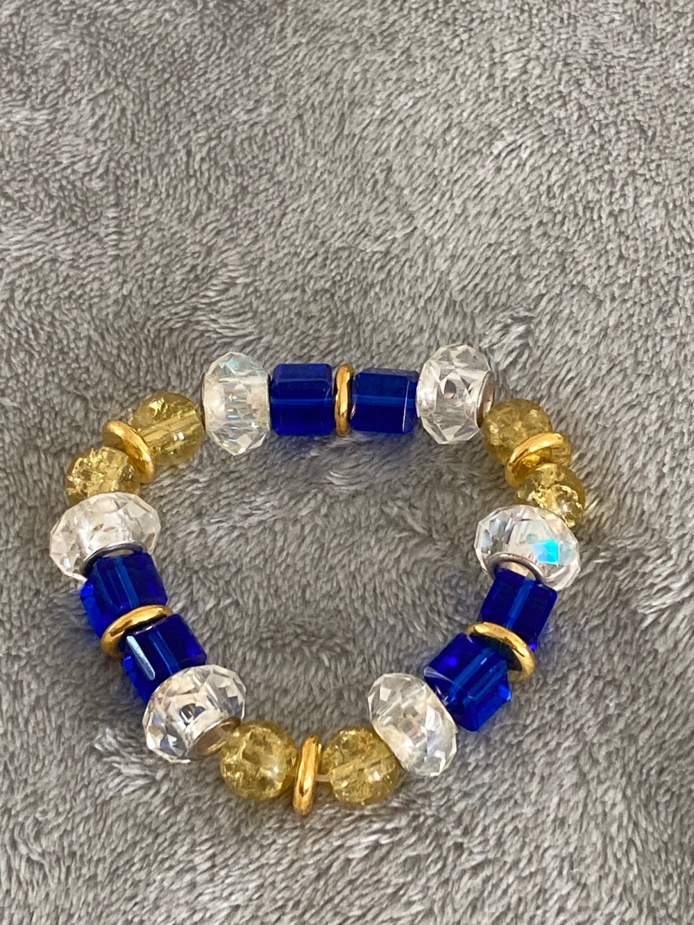 Duck themed glass bead bracelet